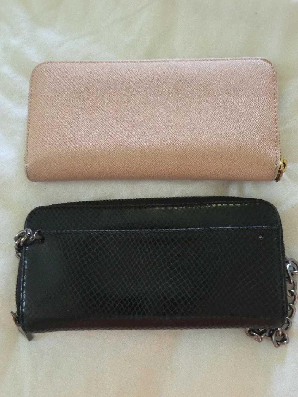 Calvin Klein Blush Pink and Black Zip Wallet Duo